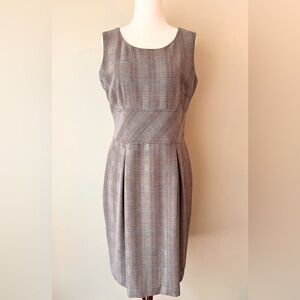 Apostrophe Brown Plaid Midi Dress